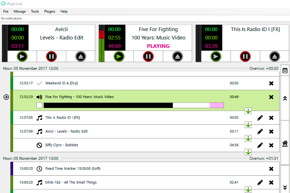 playit live free radio automation software interface