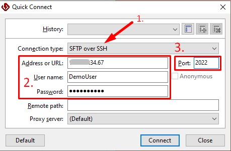 AzuraCast SFTP Connection with FTP Client