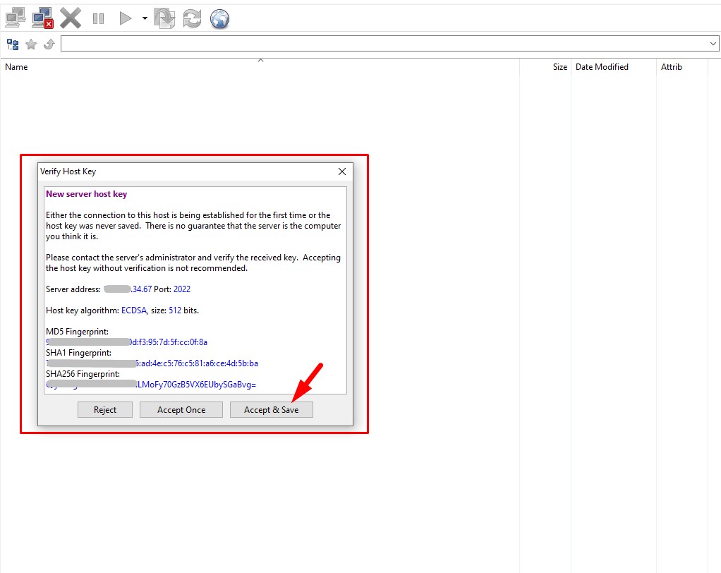 AzuraCast Accept Certificate for SFTP Connection